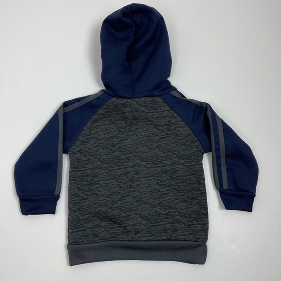 Two Piece Boys Two Tone Hooded Sweatshirt and Striped Sweatpants Set Size 2T - Picture 7 of 13